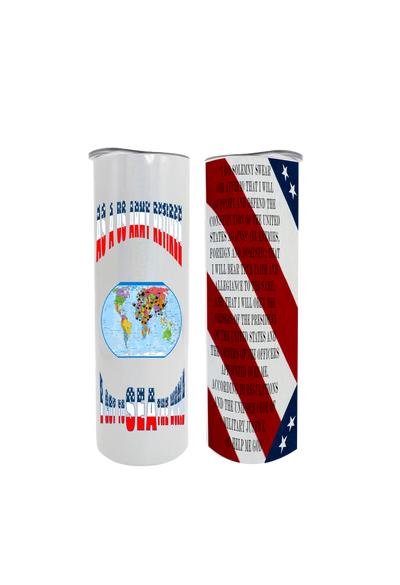 US Army Retiree 20oz Metal Water Cooler