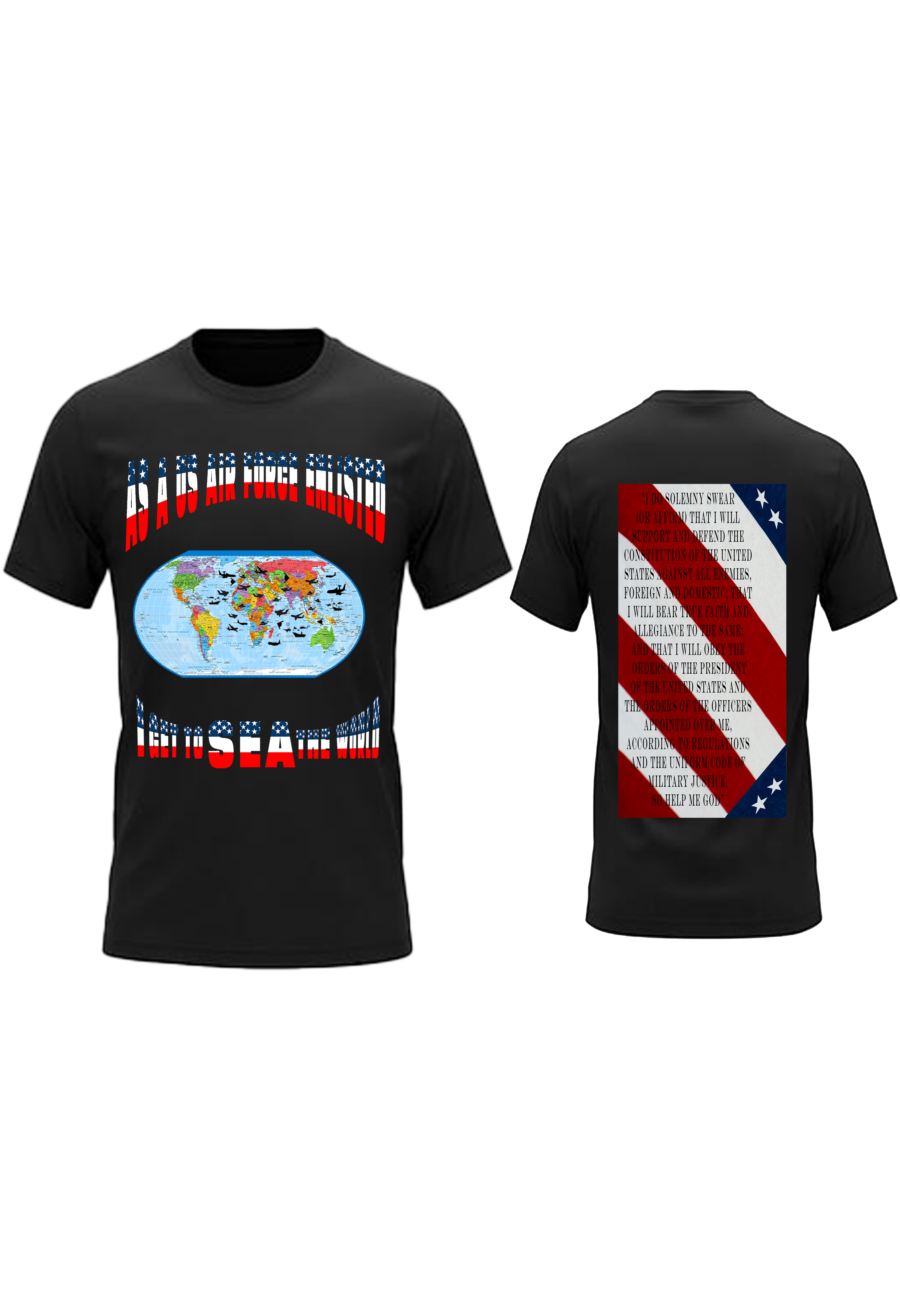 Men and Women US Air Force Enlisted Stars and Strips Crew Neck