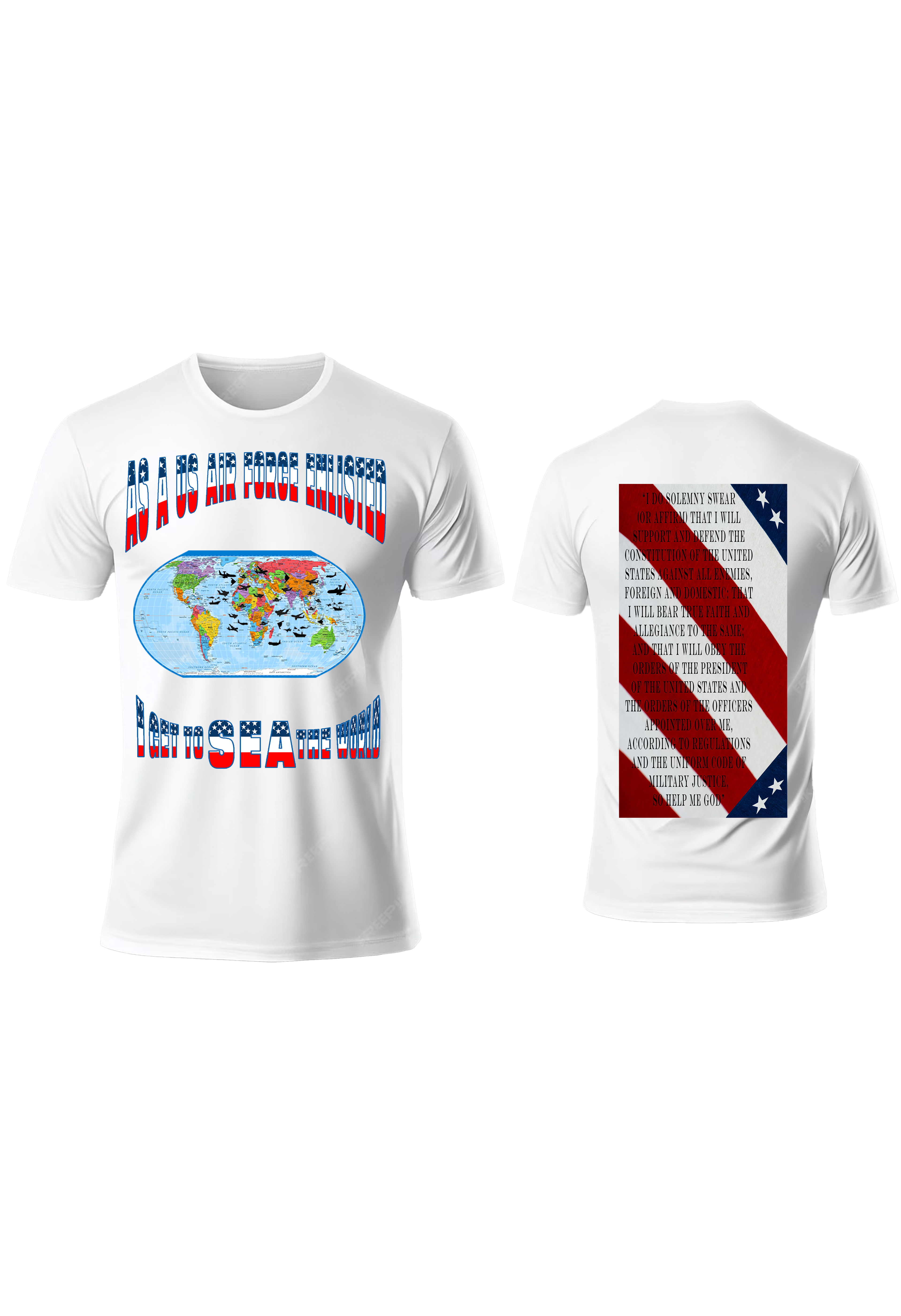 Men and Women US Air Force Enlisted Stars and Strips Crew Neck