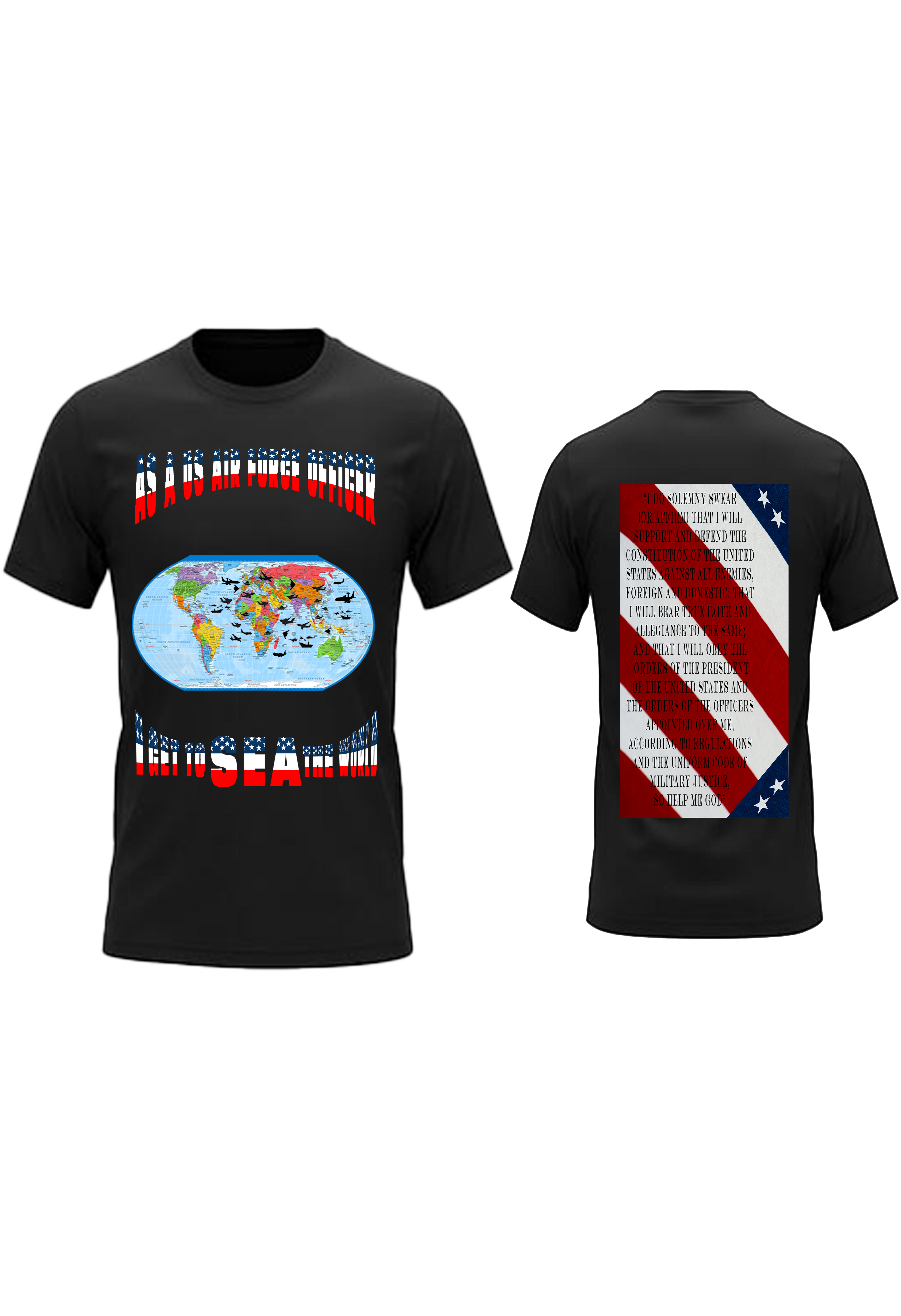 Men and Women US Air Force Officers Stars and Strips Crew Neck
