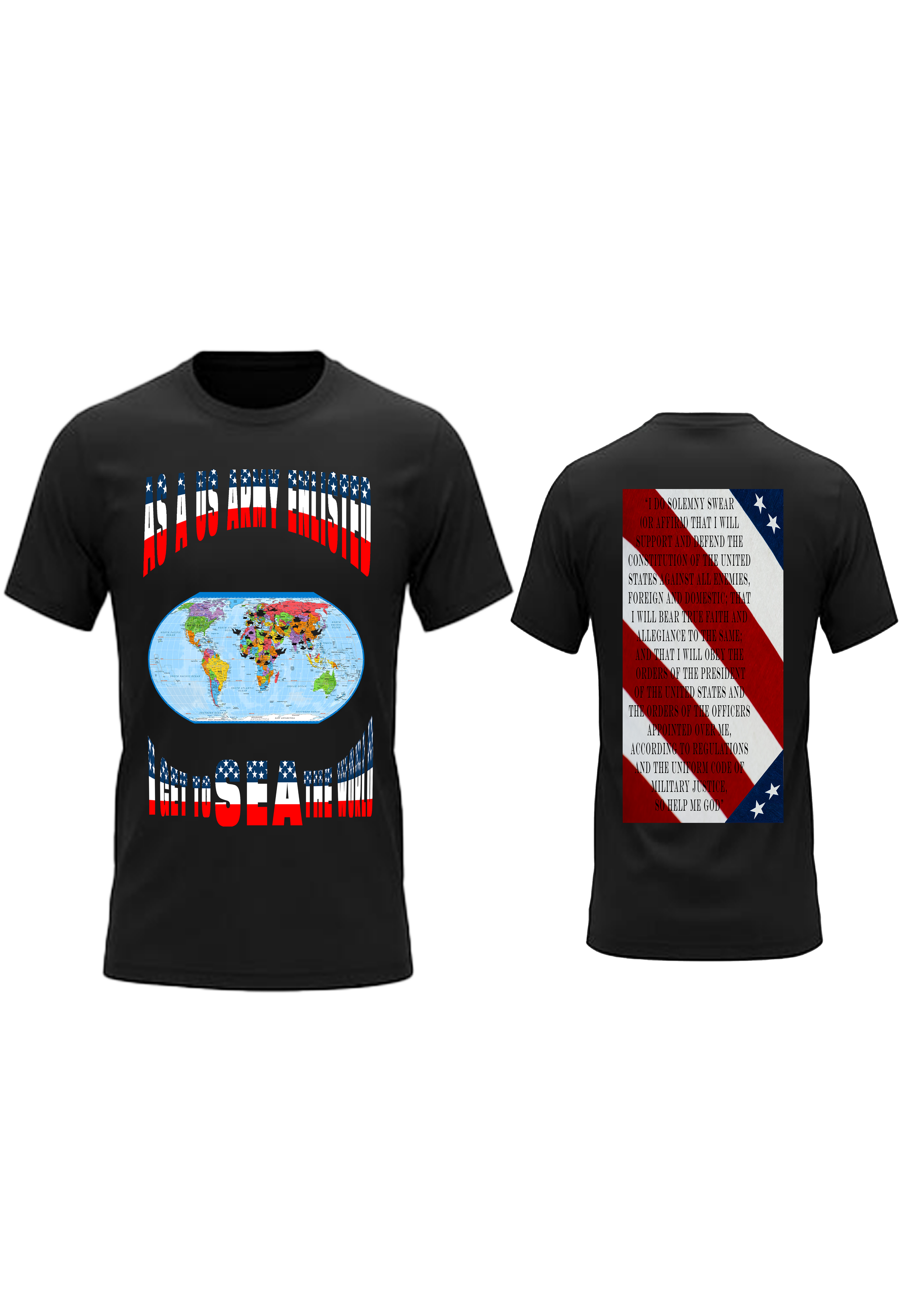 Men and Women US Army Enlisted Stars and Strips Crew Neck