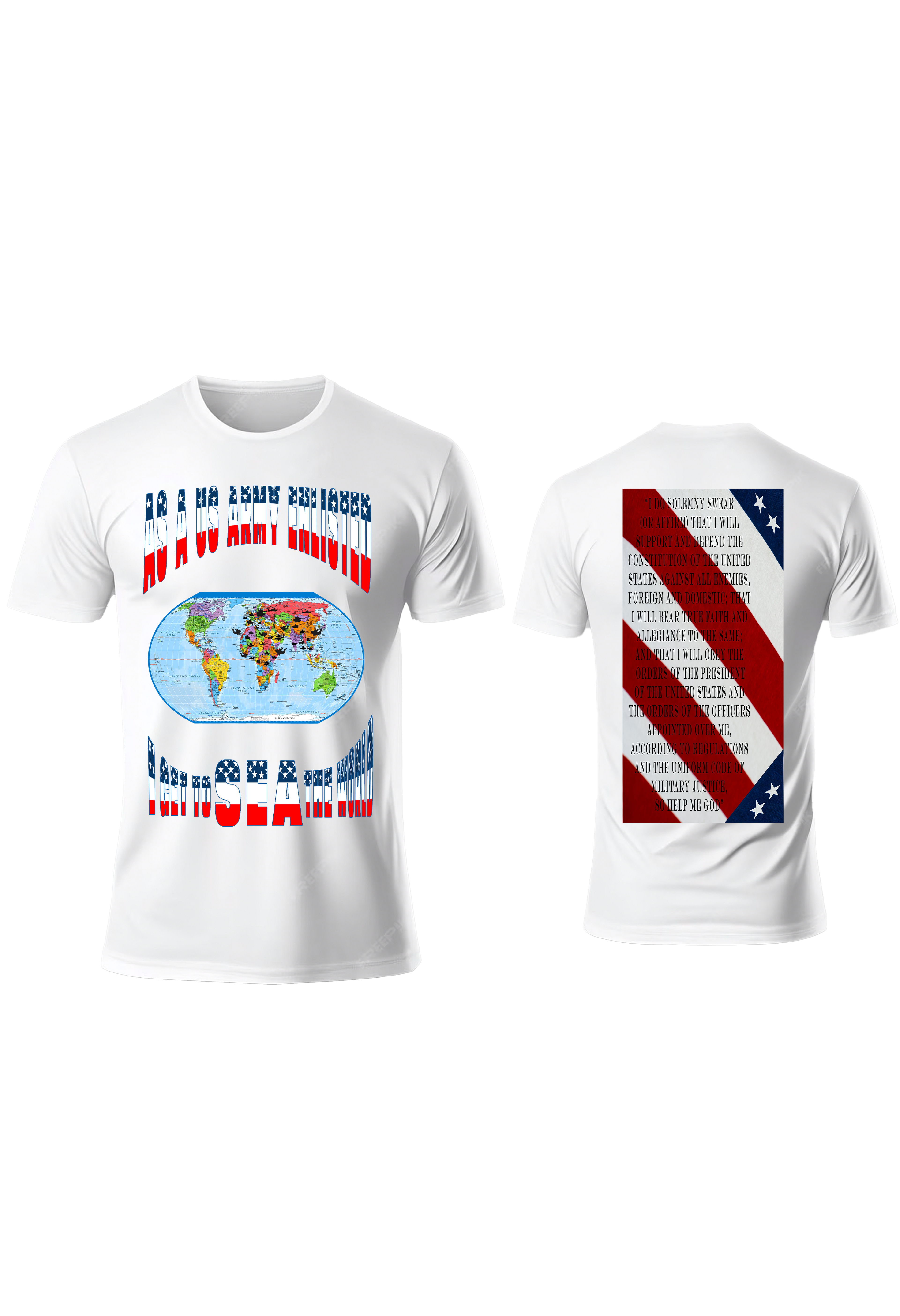 Men and Women US Army Enlisted Stars and Strips Crew Neck