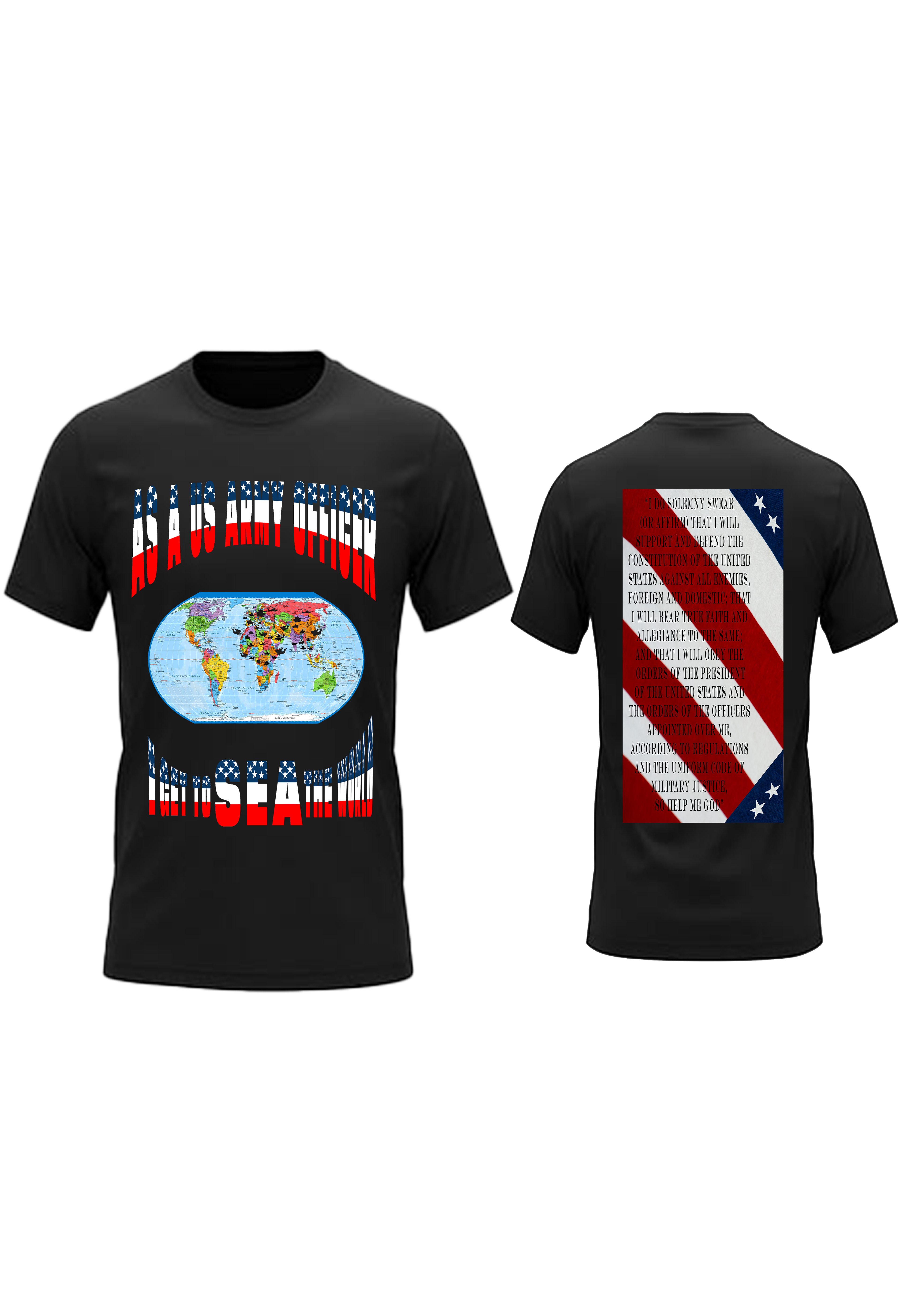 Men and Women US Army Officer Stars and Strips Crew Neck