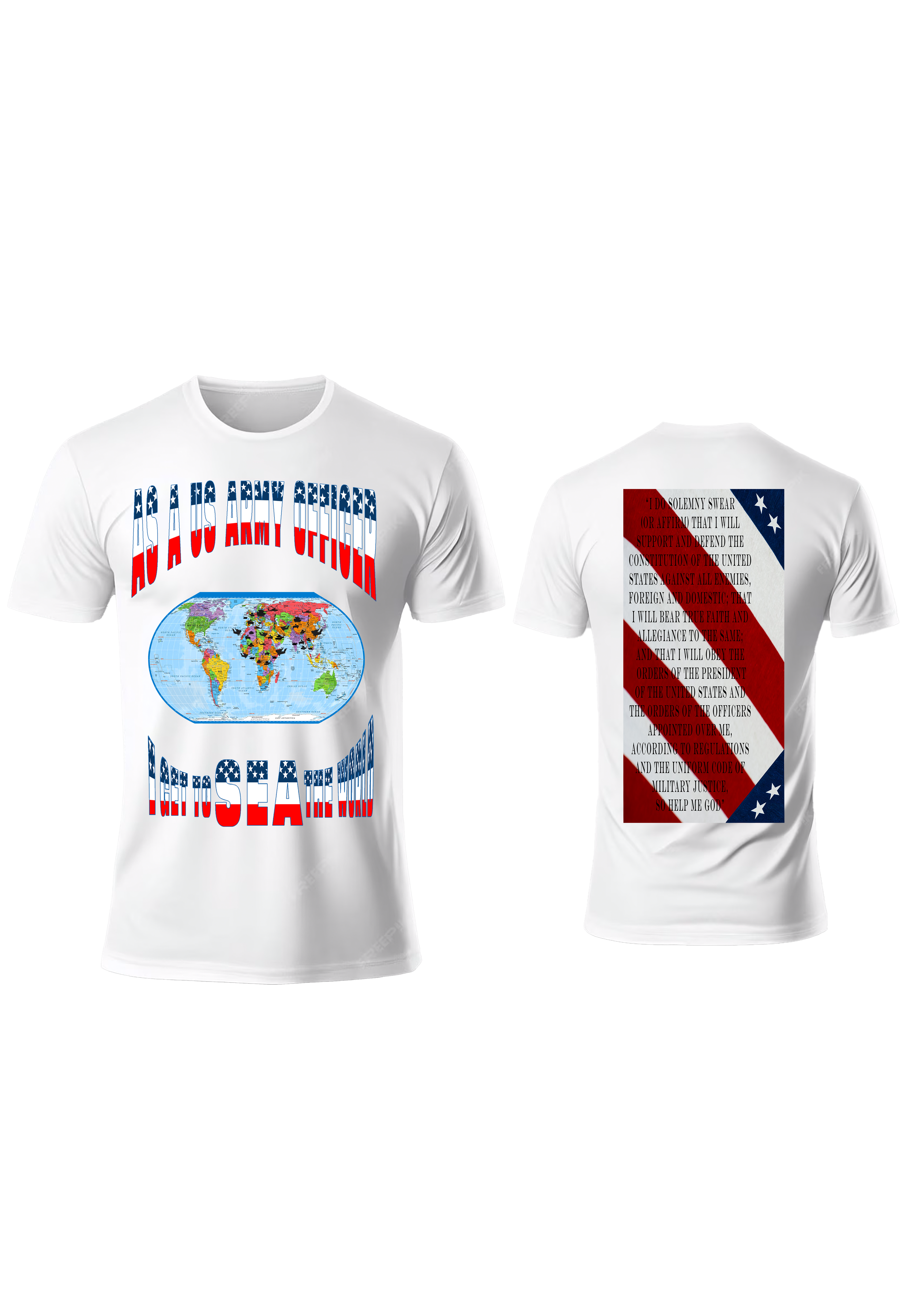 Men and Women US Army Officer Stars and Strips Crew Neck