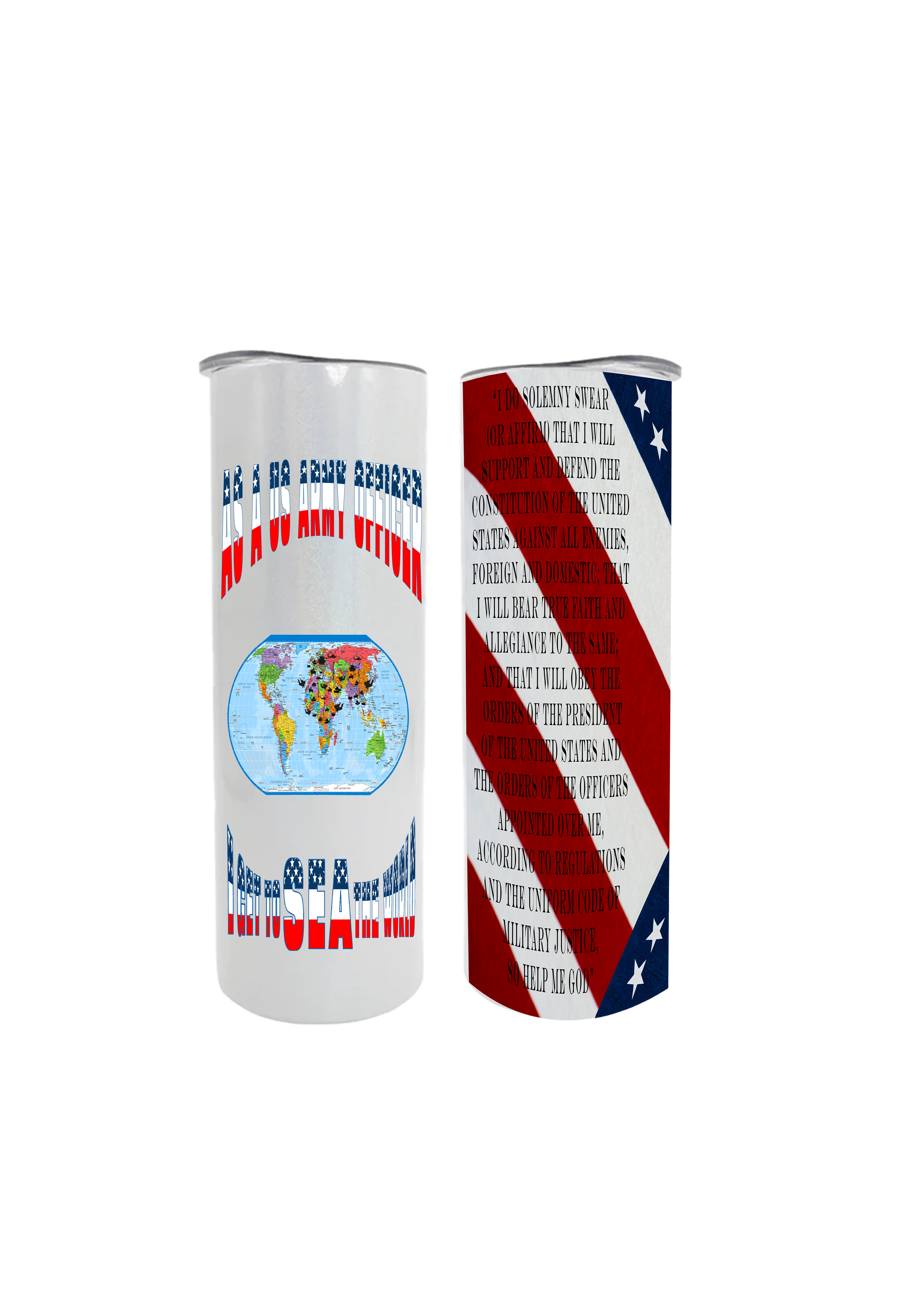 US Army Officer 20oz Metal Water cooler