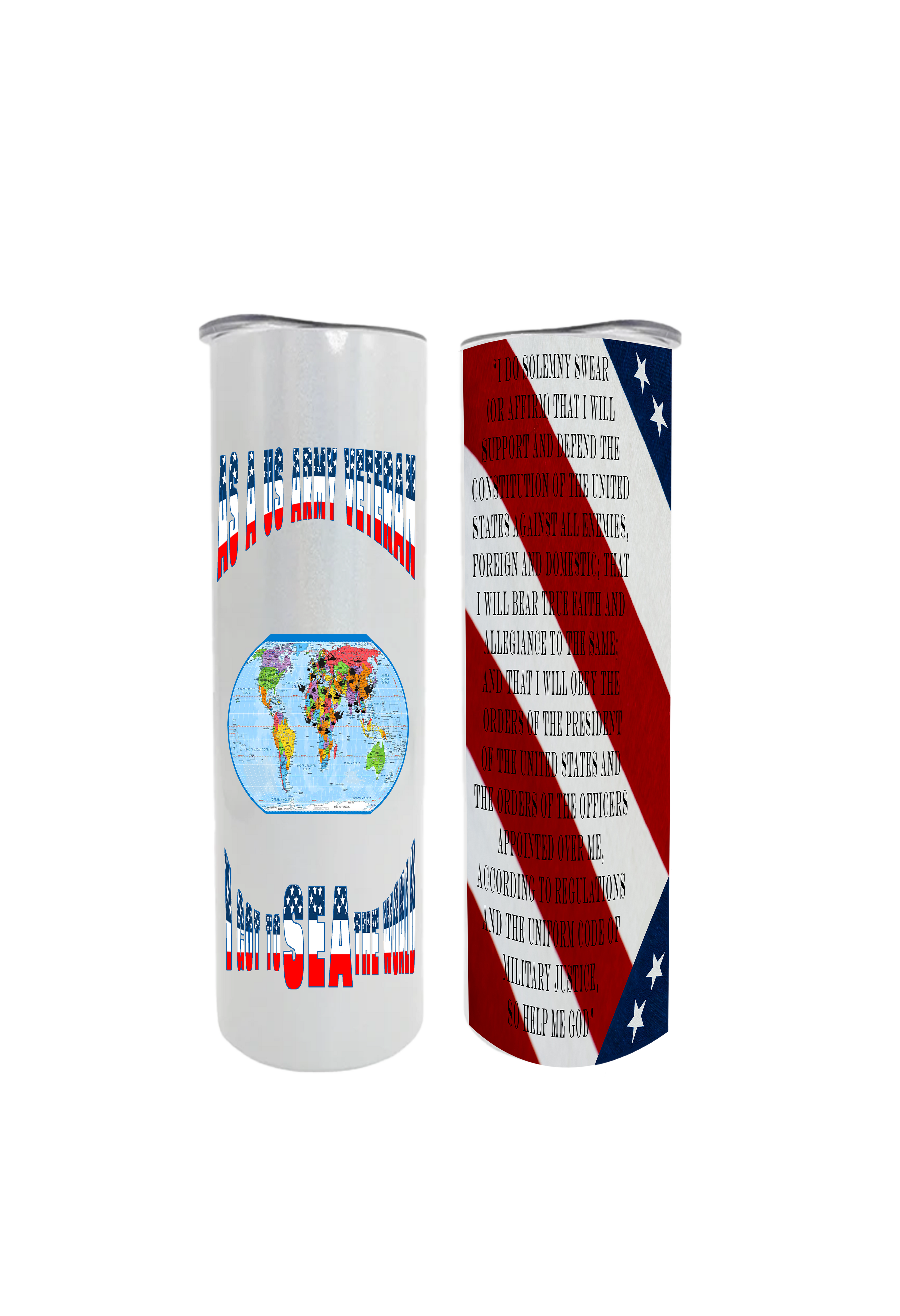 US Army Veteran 20oz Metal Water Cooler