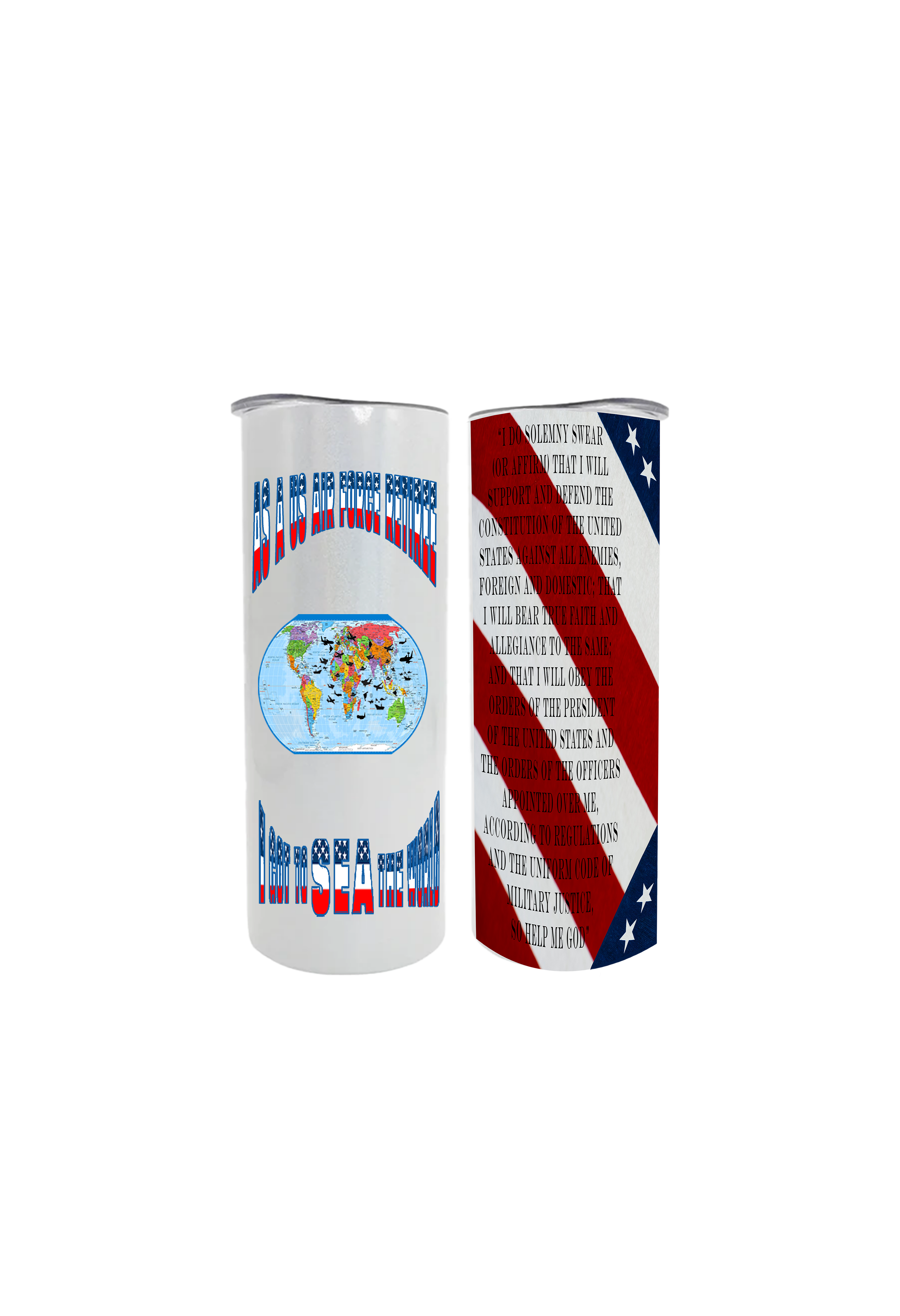US Air Force Retiree 20oz Metal Water Cooler