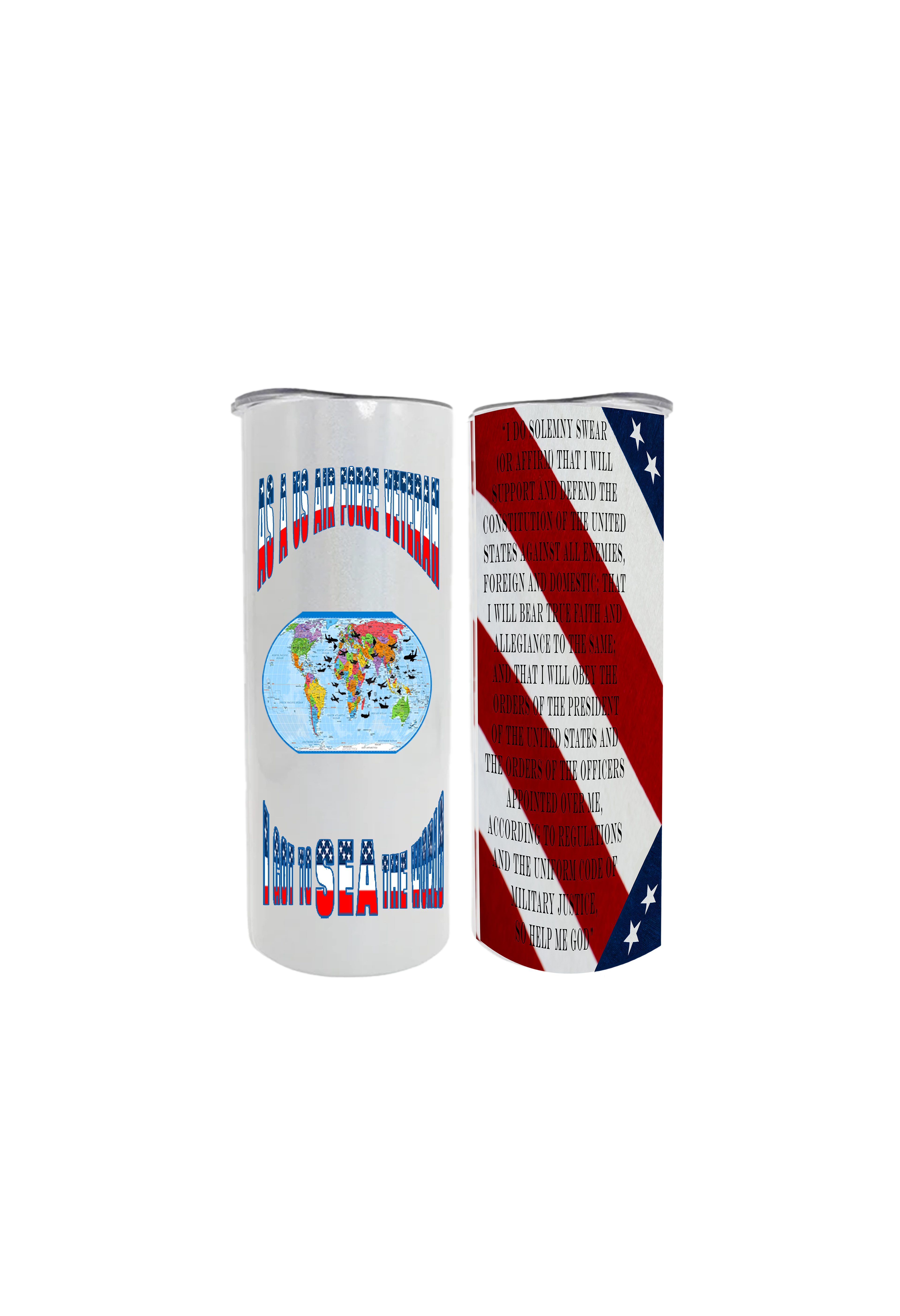 US Air Force Veteran 20oz Metal Water Cooler
