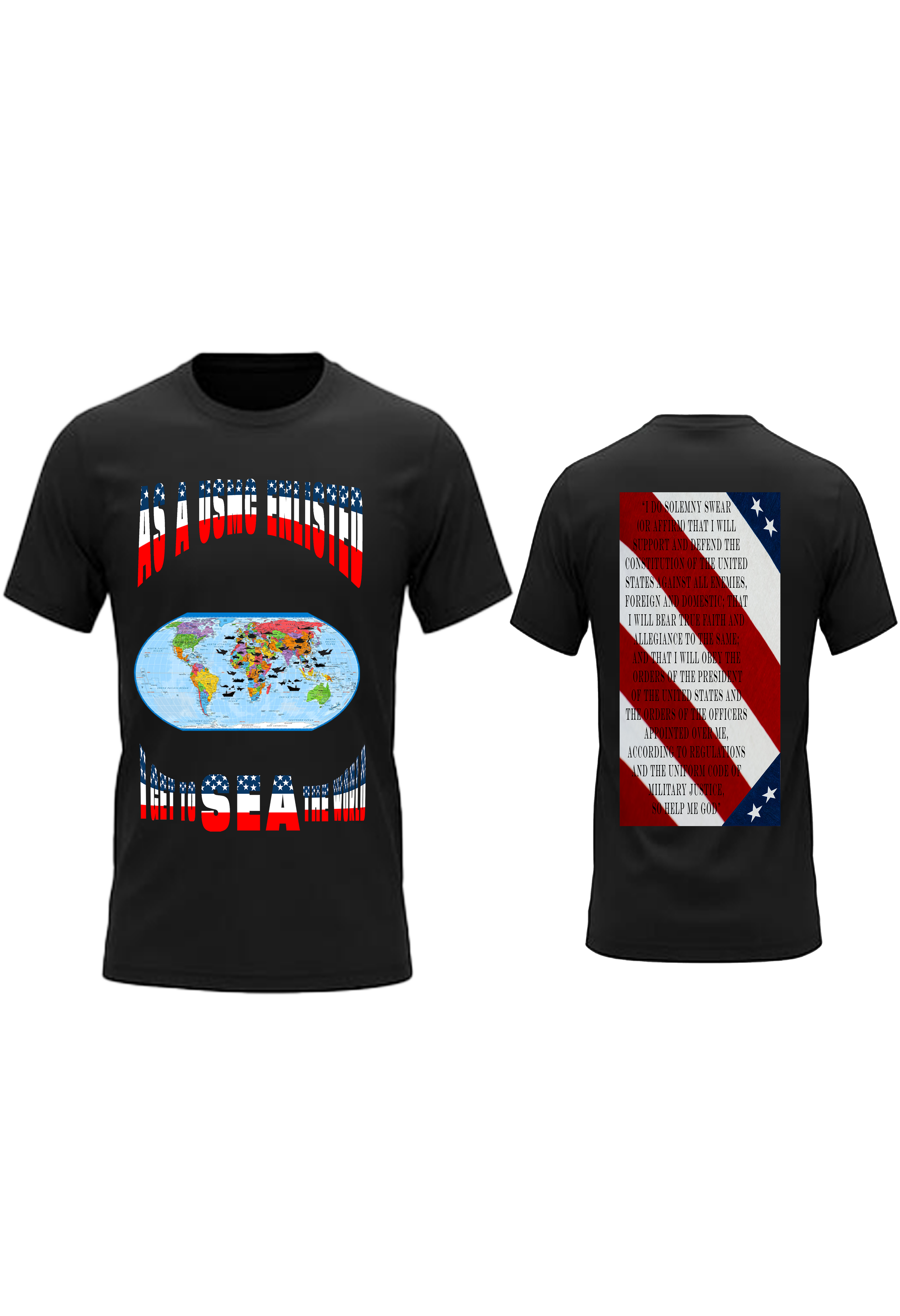 Men and Women USMC Enlisted Stars and Strips Crew Neck