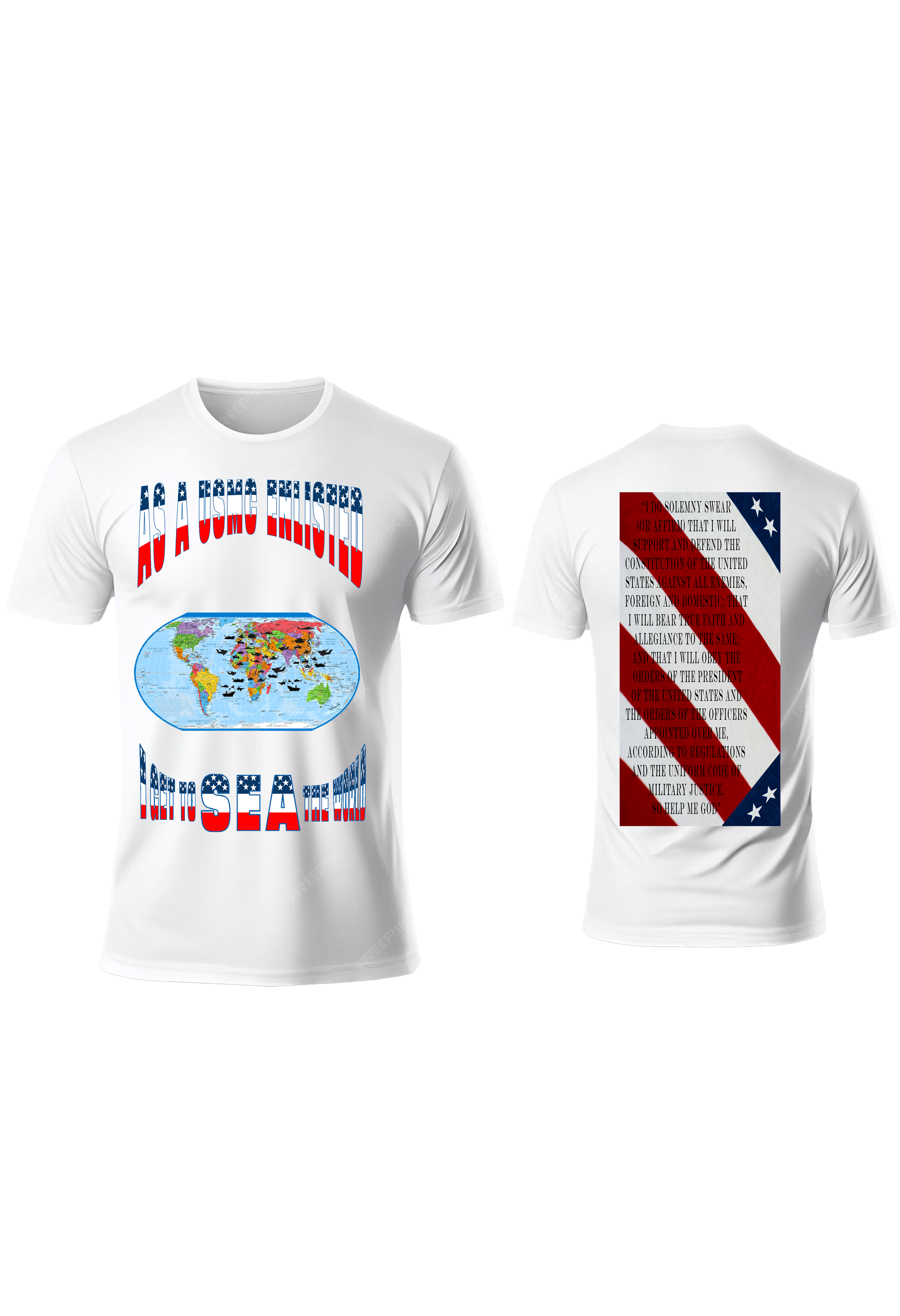Men and Women USMC Enlisted Stars and Strips Crew Neck