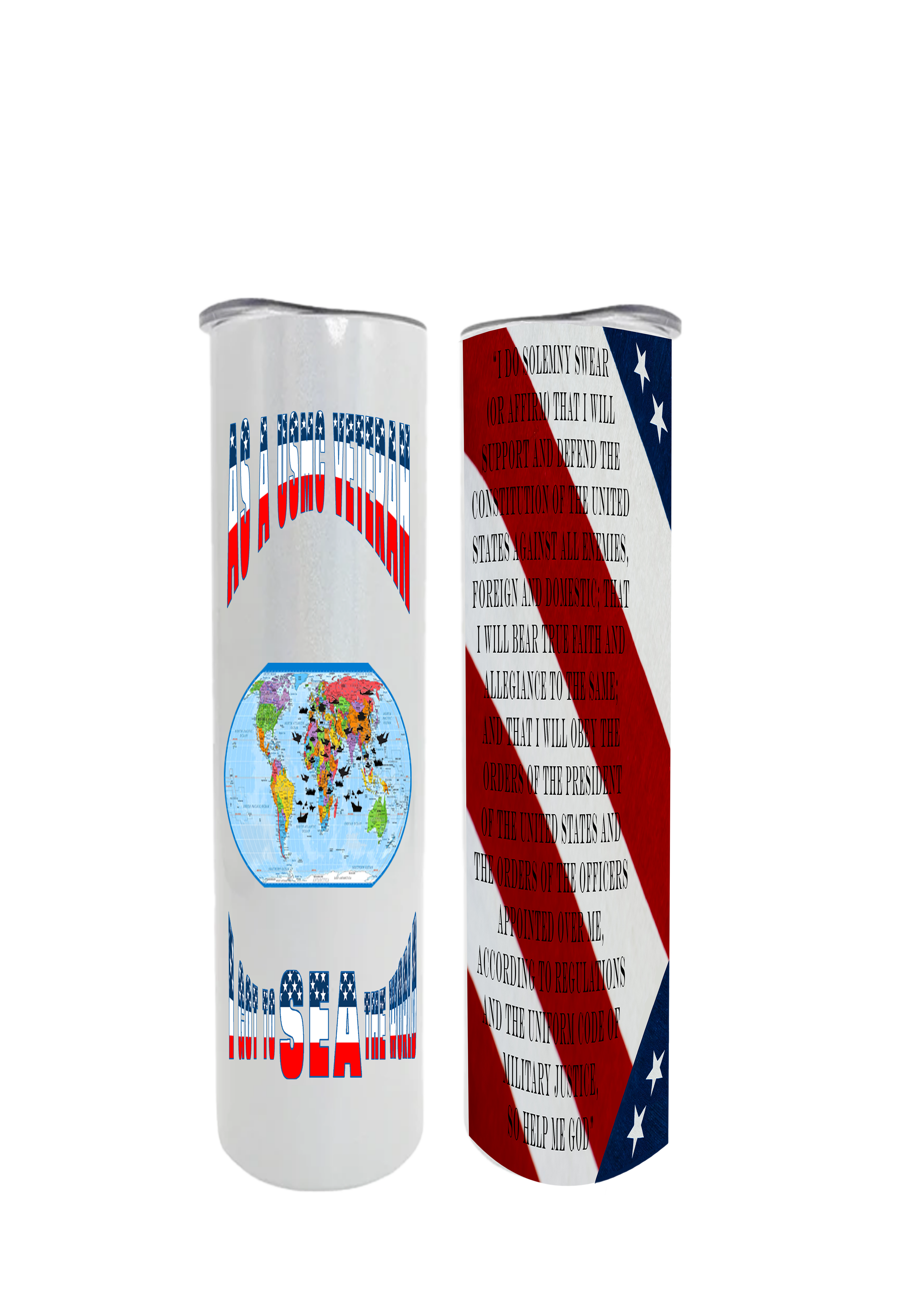 USMC Veteran 20oz Metal Water Cooler