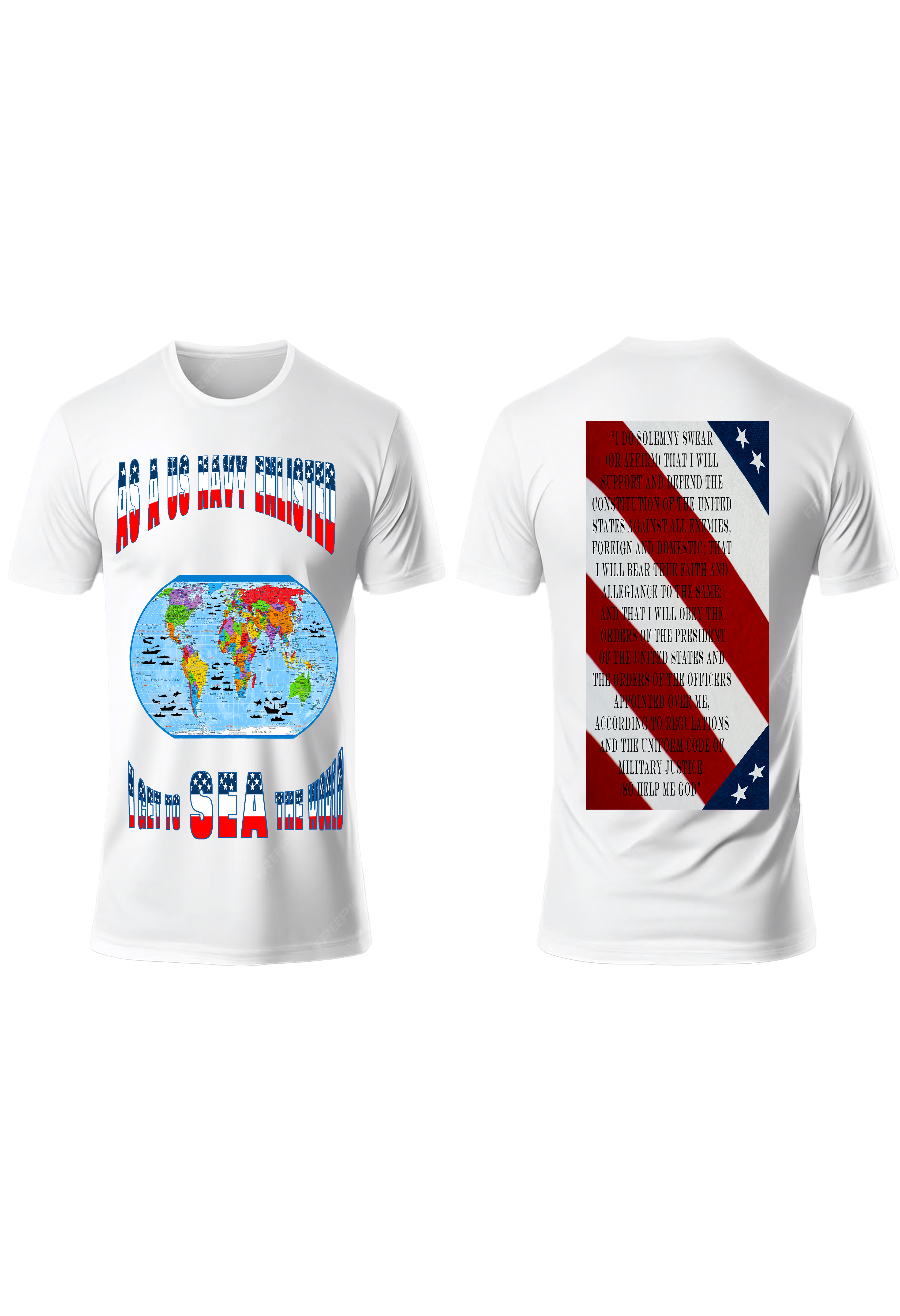 Men and Women US Navy Enlisted Stars and Strips Crew Neck