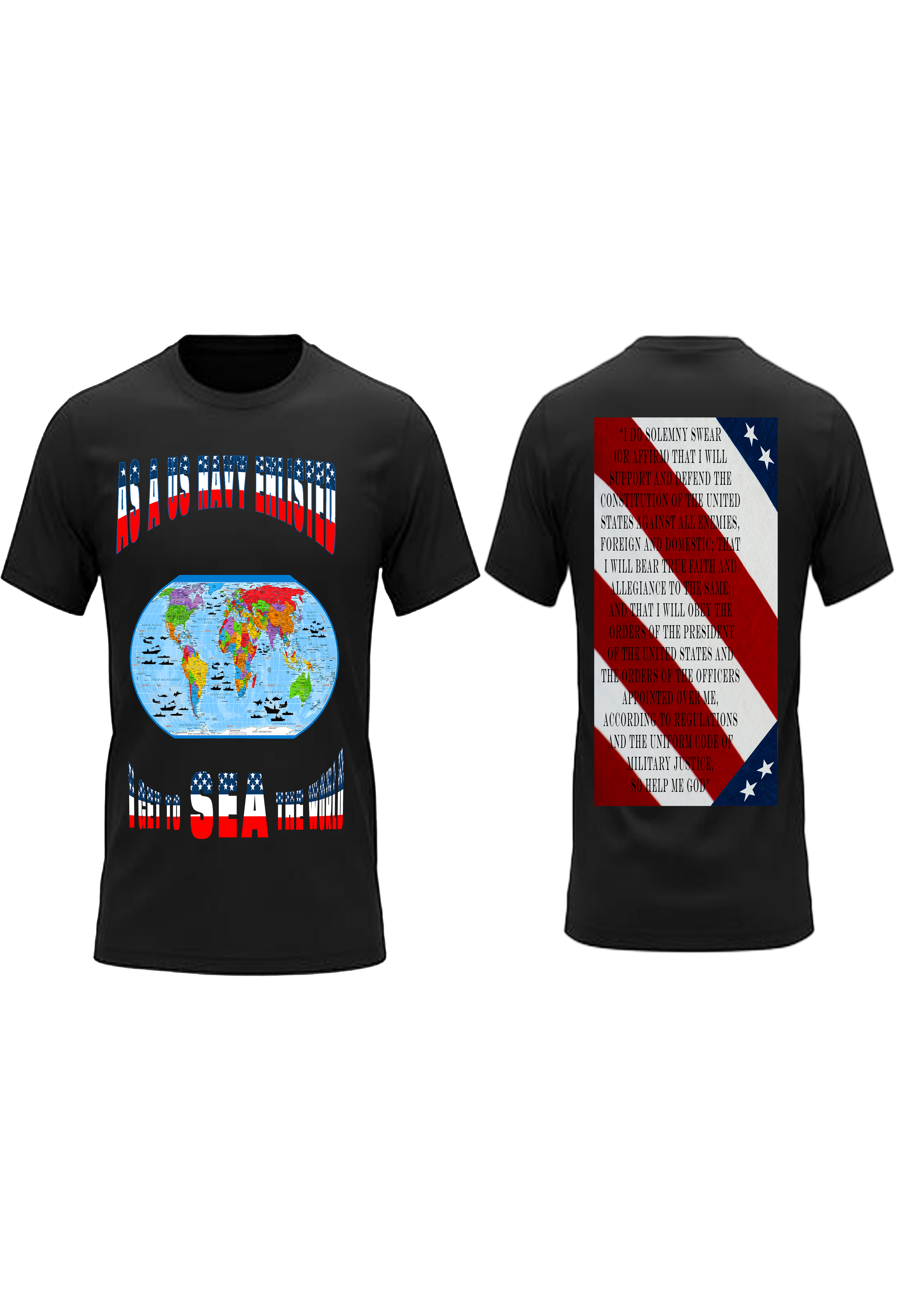 Men and Women US Navy Enlisted Stars and Strips Crew Neck