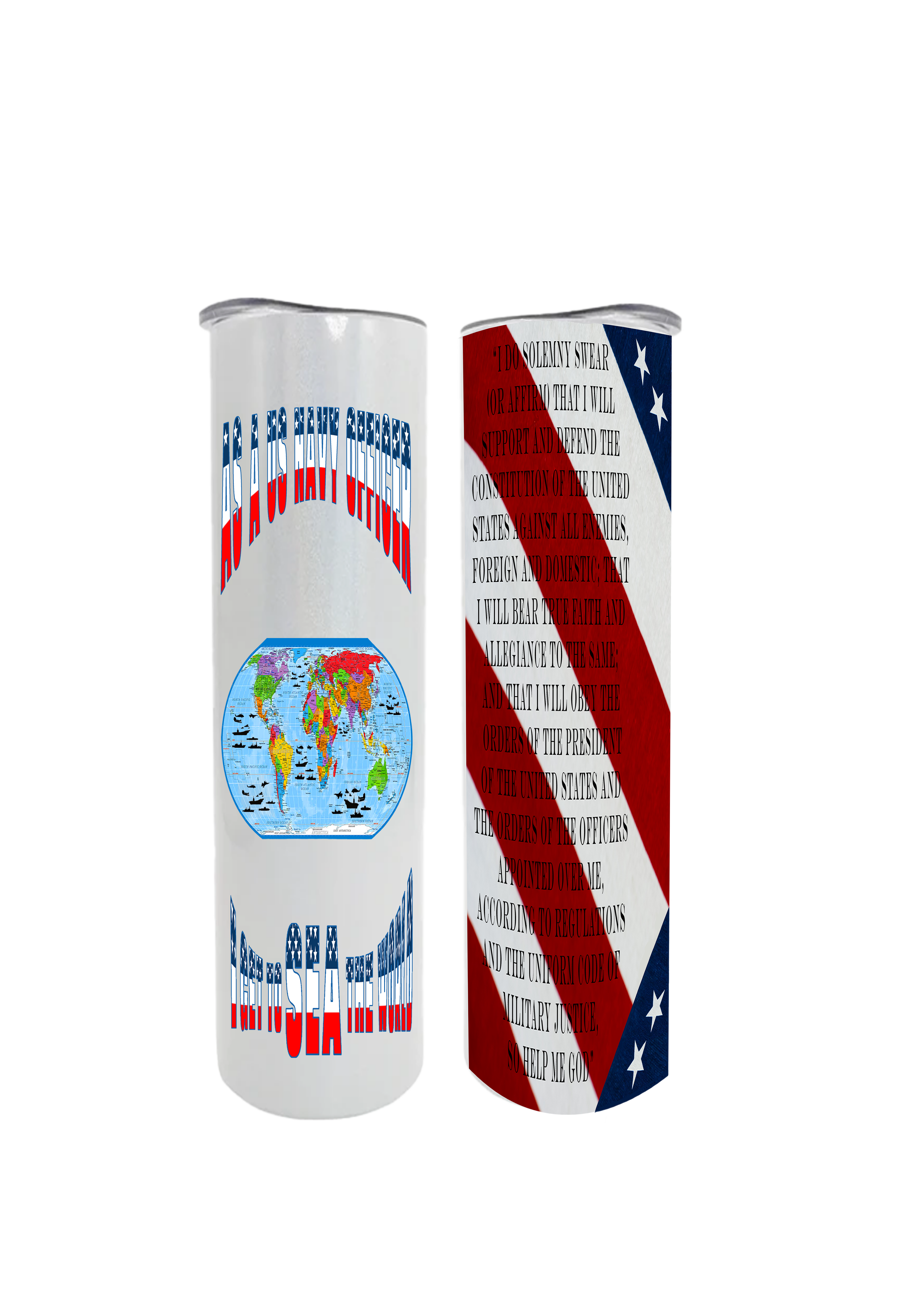 US Navy Officer 20oz Metal Water Cooler