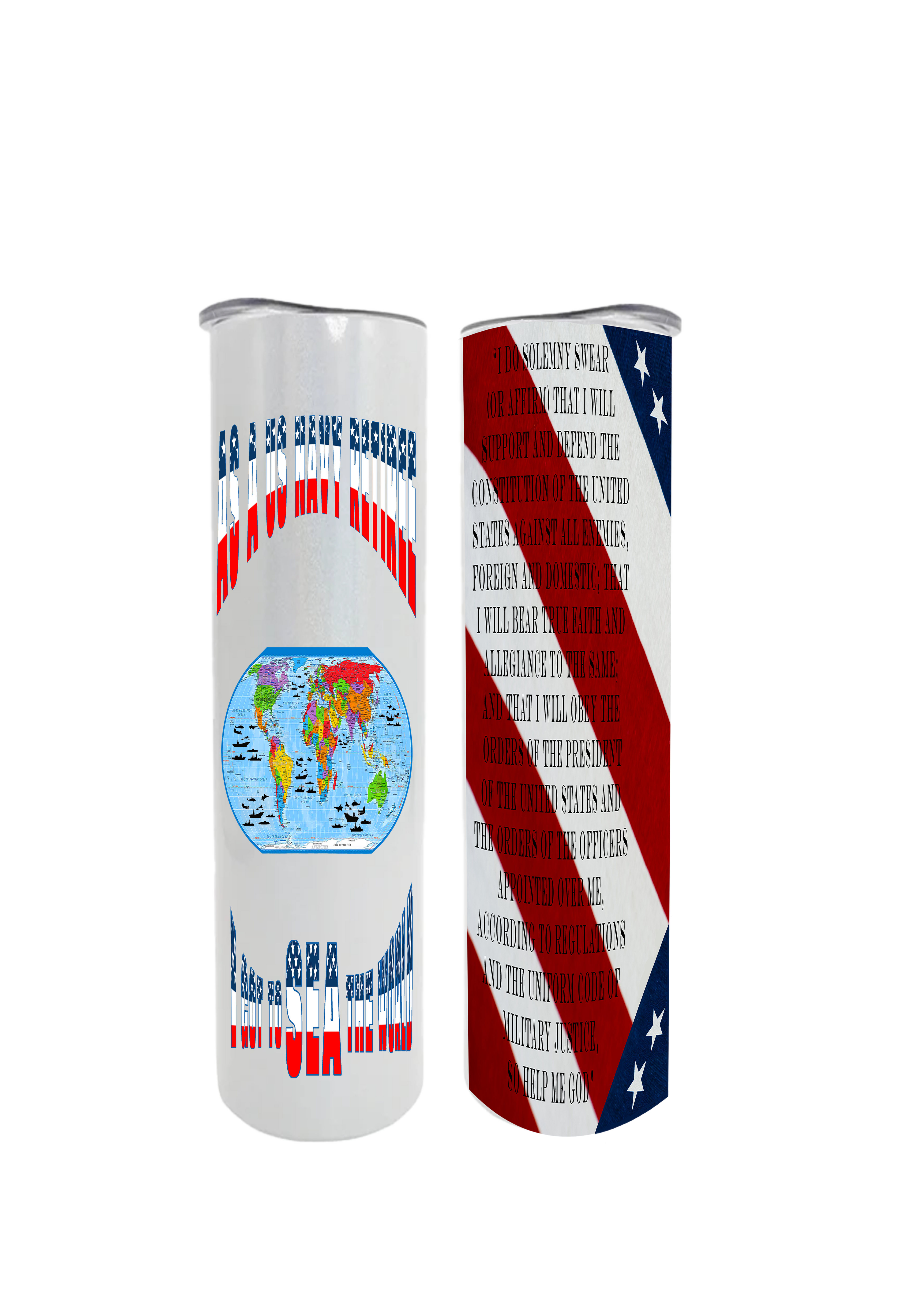 US Navy Retiree 20oz Metal Water Cooler